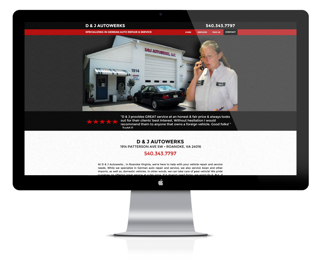 Website Design for D&J Autowerks