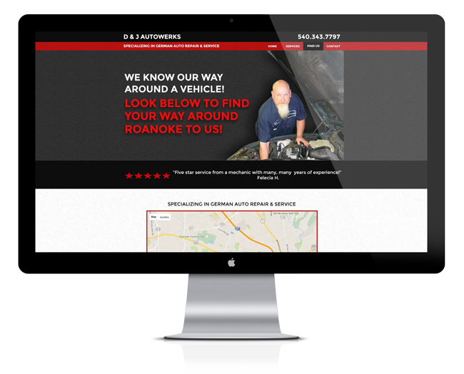 Website Design for D&J Autowerks