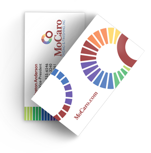 Graphic design of Mocaro business card