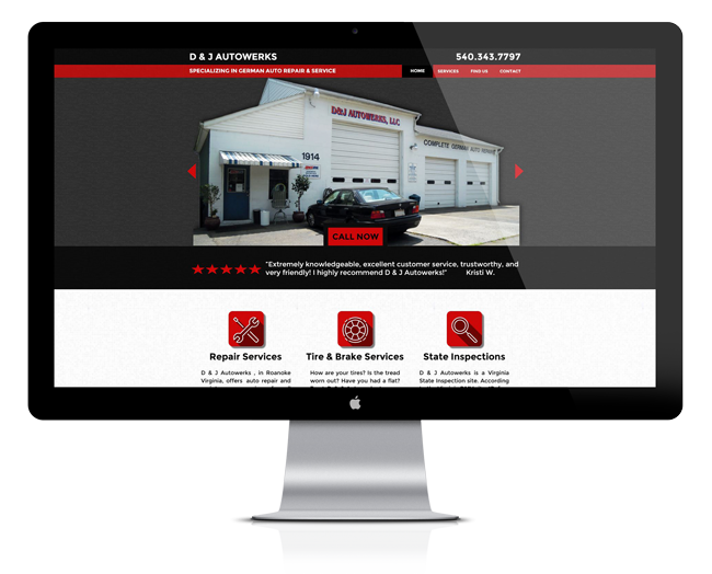Website Design for D&J Autowerks