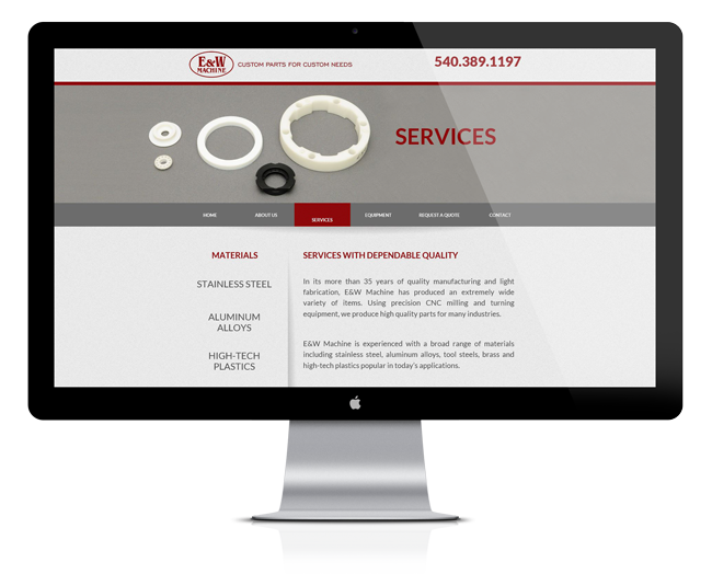 Website Design for E&W Machine