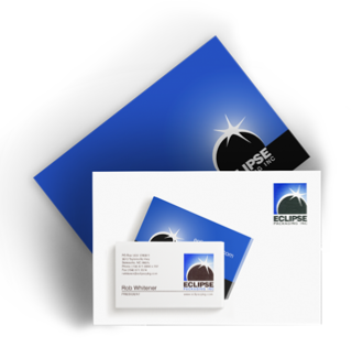 Graphic design for Eclipse Packaging note and business cards