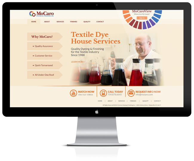 Website Design for MoCaro Dyeing and Finishing