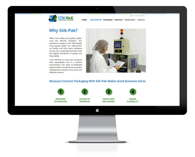 Web Design for Stik-Pak Solutions